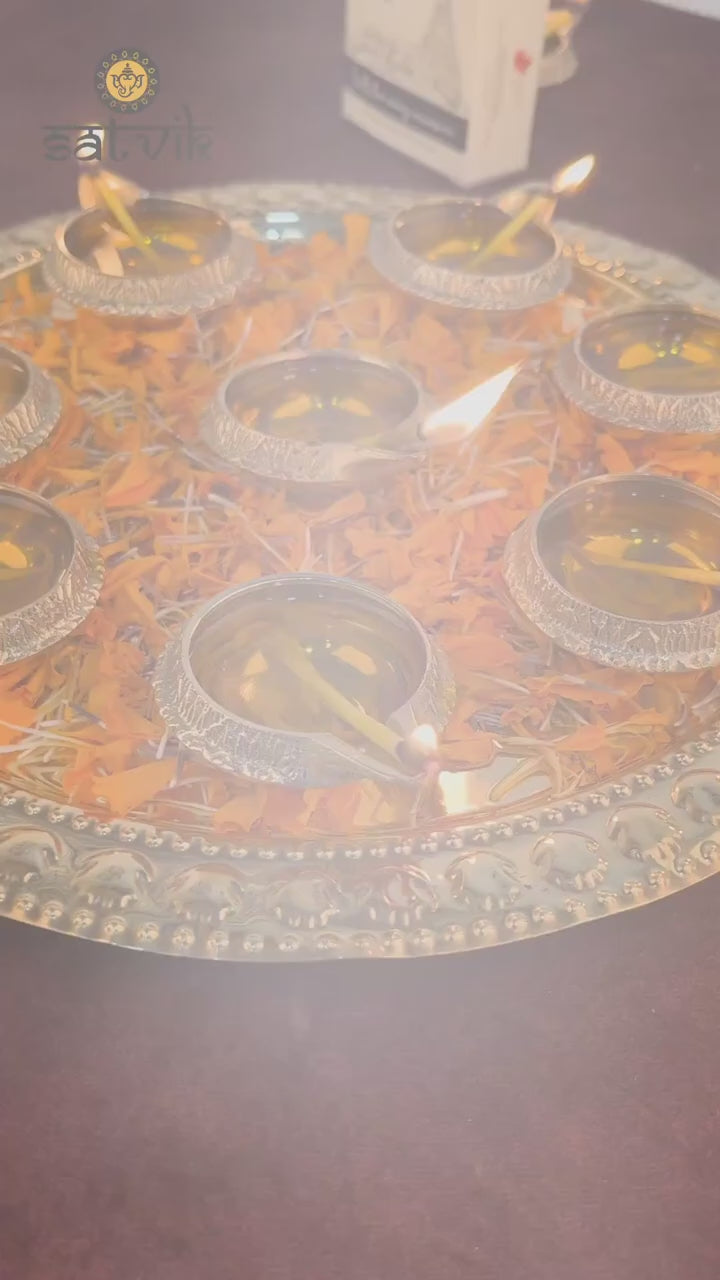 Set of 2 Brass Diya for Puja Room